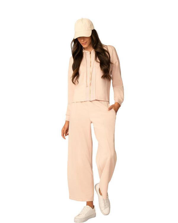 Cable & Gauge 2-Piece Crochet Zippered Front & Pant Set, Airplane Travel Outfit